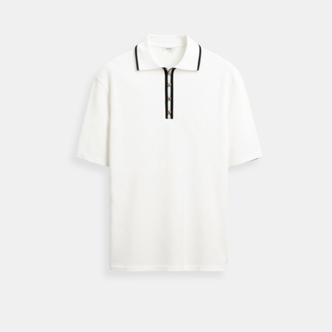 NOBA Contrast Elegant Trim Button Up Polo